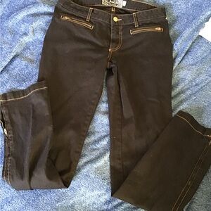 L.A.M.B. Women's Black Jeans with Gold Stitching from 2008